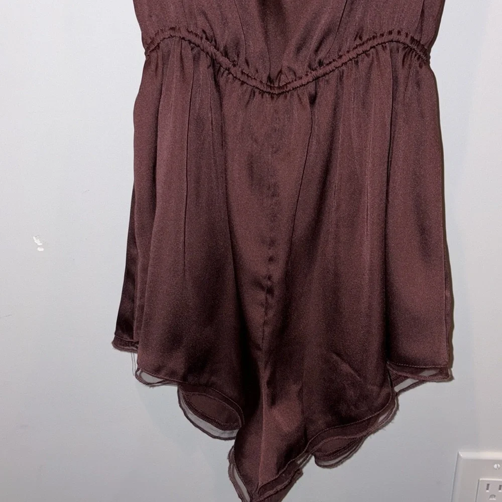 Free People Intimately Fall Into You Silky Romper Size XS Brown - Picture 6 of 13
